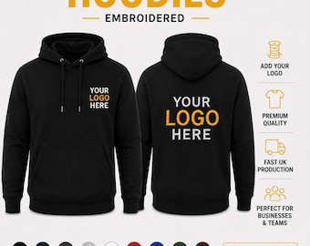 Custom Work Hoodie with Logo | Embroidered Hoodie | Personalised Company Hoodie | Staff Uniform | Business Workwear