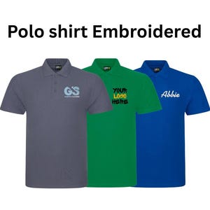 Custom Embroidered Polo Shirt - Personalise with Your Logo or Text | Various Colors Available | Perfect for Teams & Events