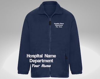Chaqueta polar bordada personalizada / Uniforme médico, de enfermería y partera personalizado / Ropa de trabajo con logotipo personalizado
