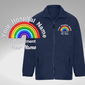 Rainbow fleece personalised |Uniform staff embroidered|Hospital Name| Department name | Medical fleece | Student Nurse Fleece