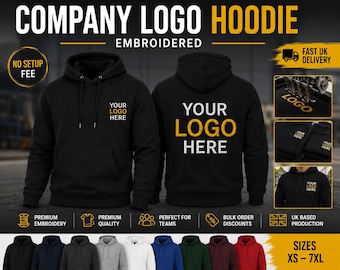 Embroidered Company Hoodie | Custom Logo Hoodie | Business Workwear | Staff Uniform | Work Hoodie UK