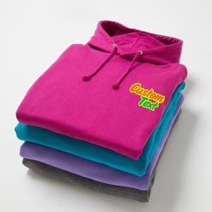 刺繍入りカスタムパーカー：パーソナライズされたテキストまたはロゴ、コットンブレンド