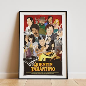 Tarantino Tribute Digital Poster | Tarantino Wall Art | Pulp Fiction, Kill Bill, Reservoir Dogs Inspired | Printable Download
