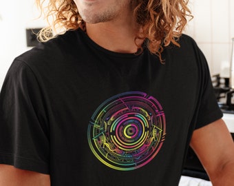 Mandala Sacred Geometry Tshirt, Spiritual T-shirt, Mystical Patterns Tee, Esoteric Shapes, Sacred Symbols Tshirt, Harmonious Geometry