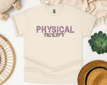 Physical Therapy cheetah Print Unisex Heavy Cotton Tee