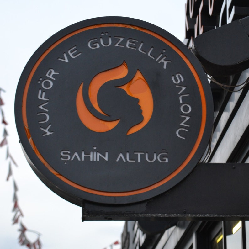 Square Light Box Store Front Sign, Round Shop Front Signage, Blade Sign