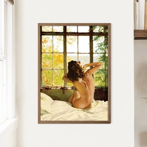 Heavenly Dawn (Surreal Angel Wings Wall Art – Retro Art – Fantasy Print – Pin-Up Collage)