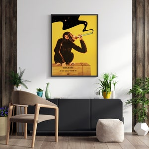 Psychedelic Monkey Collage Print – Retro Cannabis Wall Art image 2