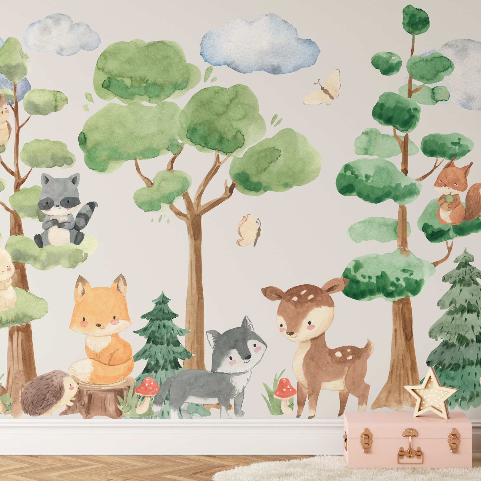 Sample Decals SAMPLES WOODLAND Collection Wall Decals Vinyl Fabric Decals Peel and ...