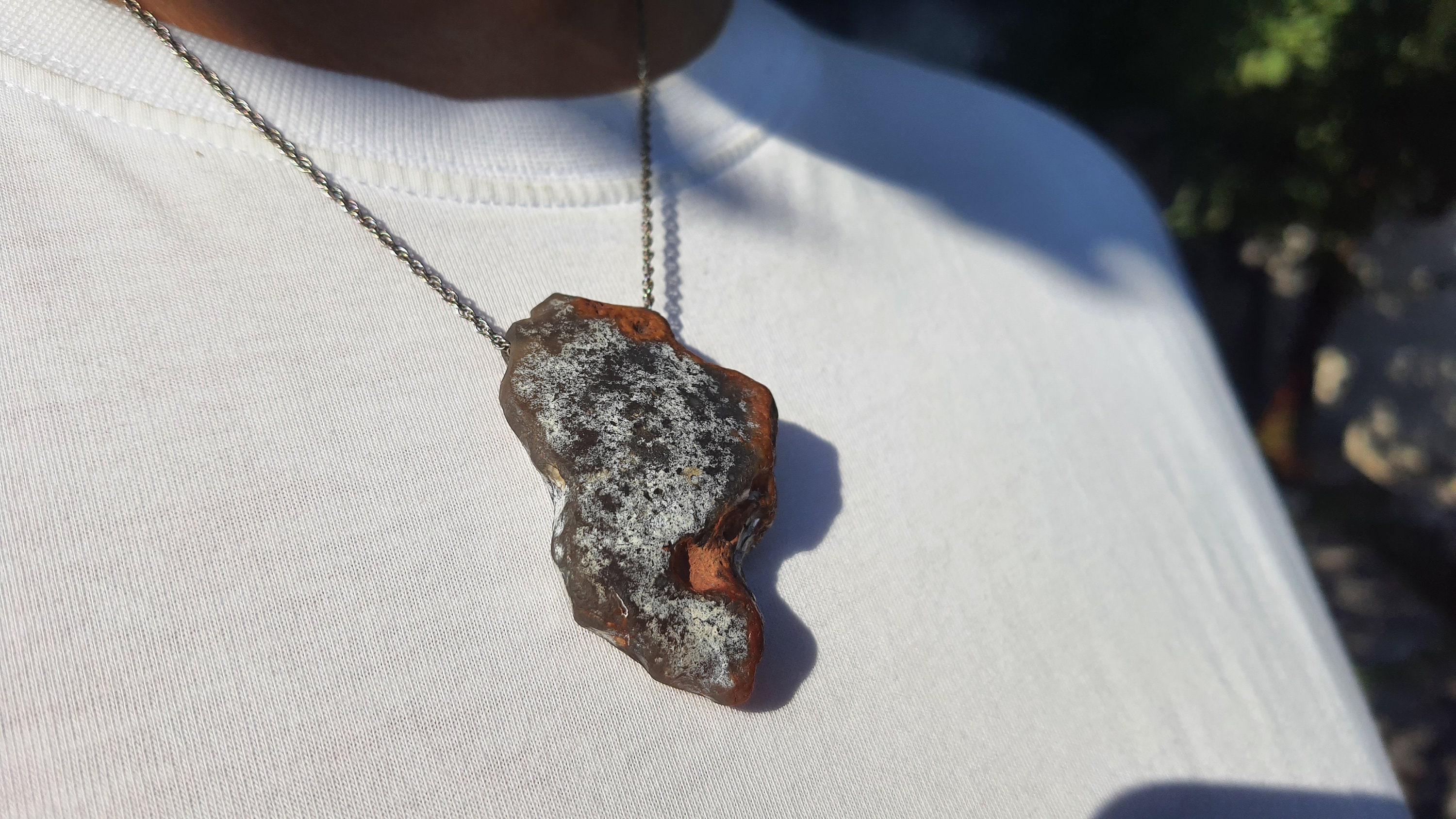 Flintstone Necklace, Flintstone and Silver Pendant - Etsy