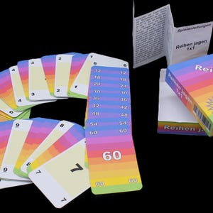 Persiguiendo filas - Juego de aprendizaje 1x1 para pequeños 1 a 1, incluida la fila 0 del 2º grado de la escuela primaria - 110 cartas con instrucciones