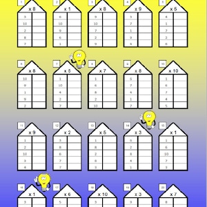 Arithmetic House Small 1x1 Multiplication Tables Elementary School Multiplication Exercises Training