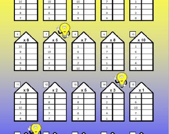 Arithmetic House Small 1x1 Multiplication Tables Elementary School Multiplication Exercises Training