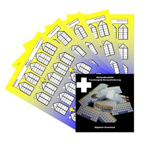 May include: A set of colourful multiplication worksheets with a blue and yellow gradient background. The worksheets are titled "Kleines Multiplikation" and feature a multiplication table for numbers 1 through 10. The worksheets are accompanied by a small booklet titled "MattesNachhilfe Taschengeld Herausforderung" with a white cross and a picture of coins.
