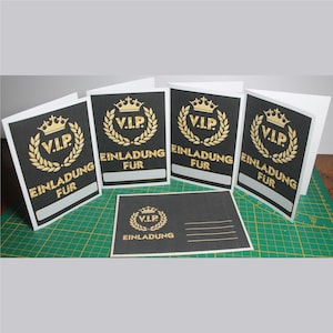 Cartes d'invitation VIP avec enveloppe assortie, DIN A6, set VIP, pour mariage, anniversaire, fiançailles, JGA, invitation, anniversaire, format portrait