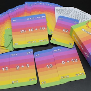 Komische 22 - juego de aprendizaje para sumar en el 1.er grado de la escuela primaria ZR 20 - Principio del juego "Schwarzer Peter" - aprendizaje y diversión en uno