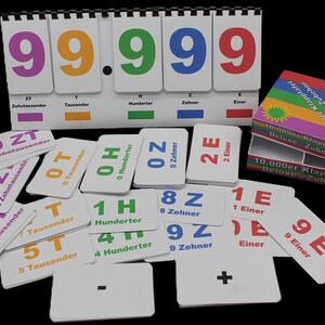 Tableau pliant jusqu'à 99 999 - aide à l'apprentissage des additions et soustractions à l'école primaire 2 versions "Light" et "deluxe" - dès la 1ère année