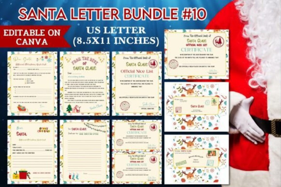 Santa Letter Template, Printable Santa Letter, Christmas Letter Templates, Printable Santa List ...