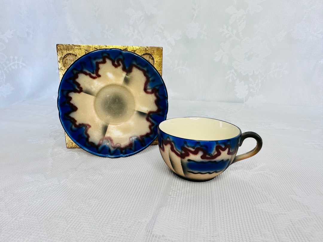 BIHL Czechoslovakian Art Deco Teacup and Saucer Etsy