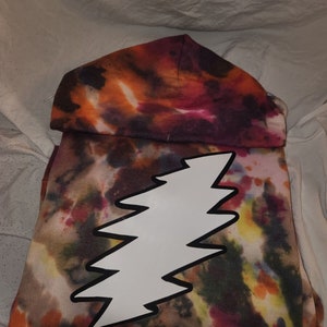 Greatful Dead Tie Dye Glow In The Dark Hoodie bolt Xl pullover. Fruity pebbles. 1 off custom