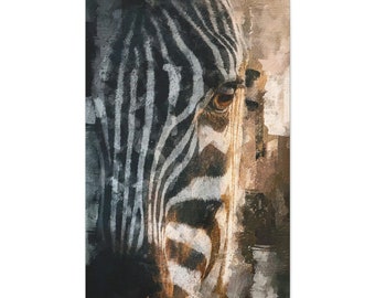Zebra beautiful Face Poster Canvas