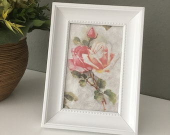 DEKO tableau roses 14 x 19 cm Shabby Romantique