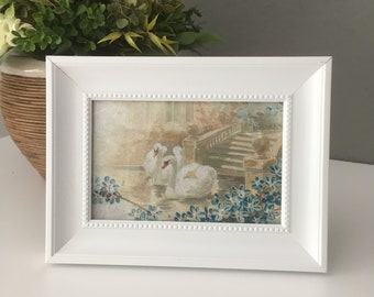 Cuadro DEKO - cisnes - 14 x 19 cm Shabby Romantic