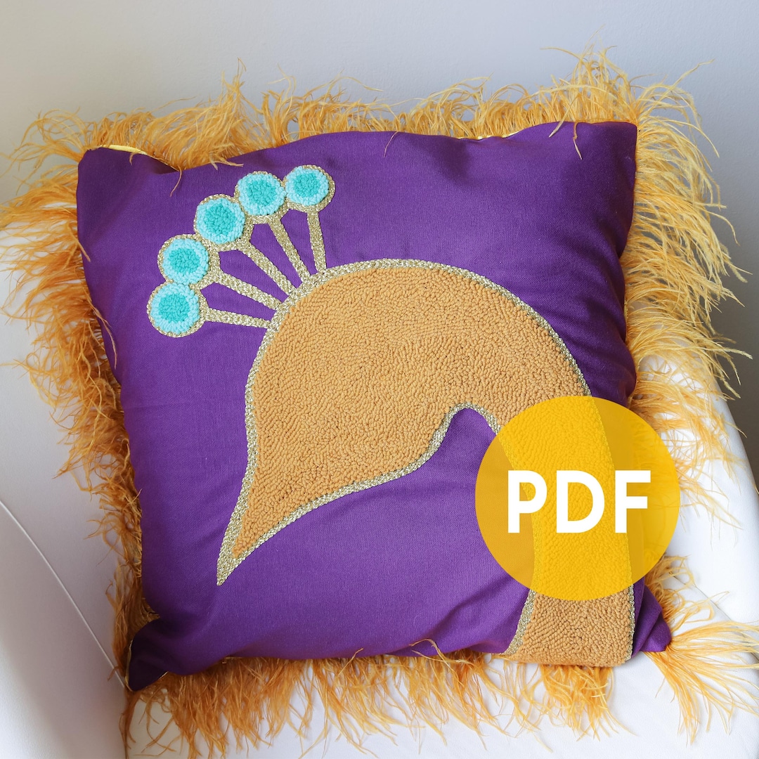 DIY Punch Needle Template Peacock Pattern Housewarming Punch Needle