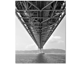 Akashi-Kaikyo Bridge Perspective, B&W Hahnemuhle German Etching Print