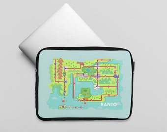 Kanto Map from Pokemon Red/Blue Macbook Air 15 Pro 13 14 16 15 Air 13 12 inch Protective Laptop Sleeve Case