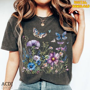 Fleurs sauvages pressées rétro Clipart Png, fleurs bohèmes printanières DTF fleurs hippie bohèmes Boho Png Floral Png Fleurs abstraites Png, Cottagecore Png