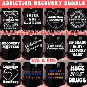 Sucht-Recovery-Bundle-Svg-Png-Wiederherstellungs-Bewusstseins-Shirt-Schnitt-Datei-Zitat