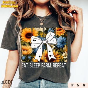 Farmer Farmer Tshirt Png Designs Boho Flower DTF pour chemises vintage Farm Clipart Esthétique été Png Farming Trendy Png Western Png