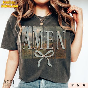 Coup de pinceau Amen Coquette Bow PNG, Pâques chrétienne PNG, Amen Varsity Png, Floral Spring Png, Jesus Easter Png, verset de la Bible, Joyeuses Pâques