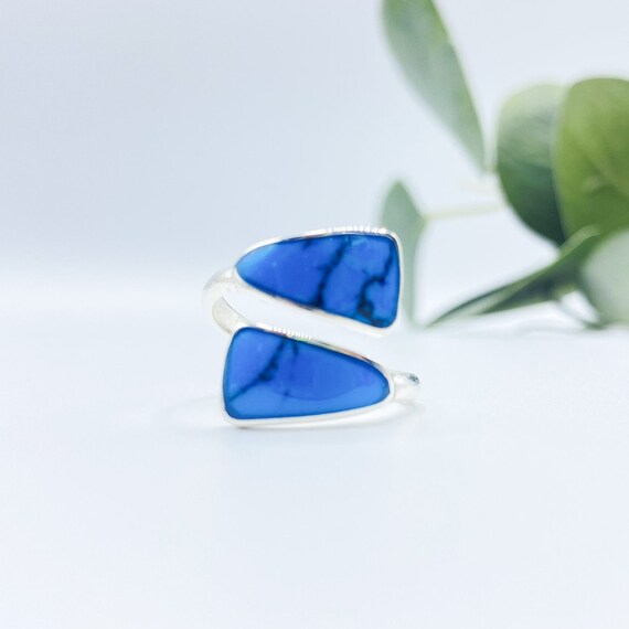 Silver Plated Ring with Turquoise Quartz   || A113 - image 3