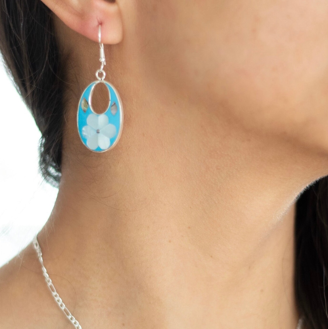 Vintage Oval Turquoise Emerald Resin Earrings - Boho Zircon Studs For Women