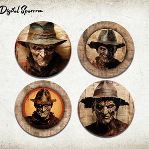 Conceptions de sublimation de dessous de verre de voiture, conceptions de sublimation Freddy Krueger, dessous de verre de voiture de sublimation d’Halloween