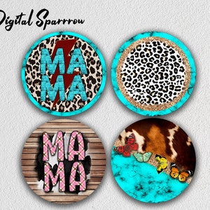 Western Mama Car Coaster Png, Car Coaster Png, Leopard Car Coaster Sublimation Designs, Cheetah Print, Téléchargement numérique instantané