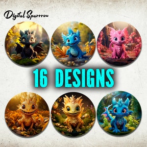 16 Dragon Car Coaster PNG Bundle, Car Coaster Sublimation Designs, Car Coaster Design