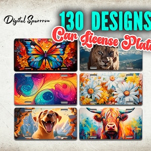130 License Plate Sublimation Png, License Plate Designs Png, Digital Download, License plate template