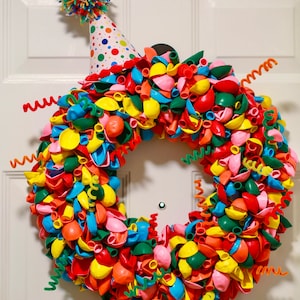 Front Door Birthday Wreath Rainbow Party Decor Balloon Wreath Birthday Party Decor Teacher Classroom Decor Wreath Back to School Rainbow