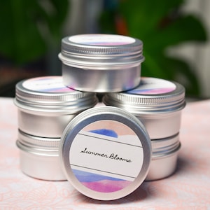 Travel candles/ mini candles/ Tin candles/Floral fragrance/Soy wax candles/1oz candle/Sample fragrance/Small candle