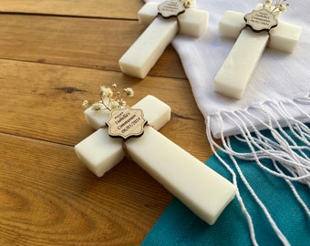 Cross Soap Favors: Baptism, Christening, First Communion Gifts