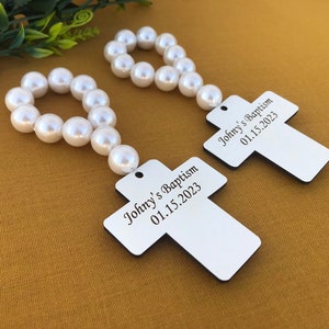 Christening favors, First communion ,confirmation,baptism personalized cross and rosaries, favors for guests in bulk