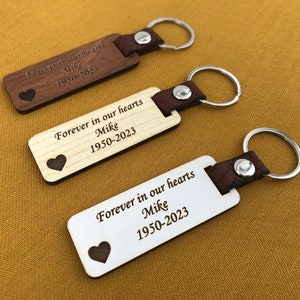 200 PCS funeral favors personalized wood keychain celebration of life memorial favor service for guest in bulk, forever in our hearts