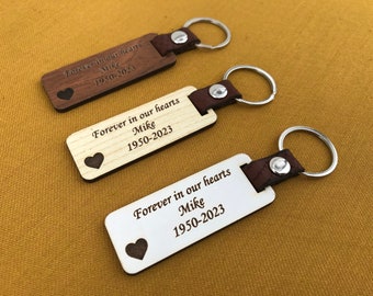 celebration of life favor,funeral favors for guests personalized wood leather keychain,bulk memorial favor, in loving memory favors