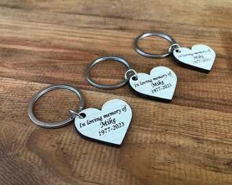 Gepersonaliseerde houten hartsleutelhanger: bedankjes voor begrafenis