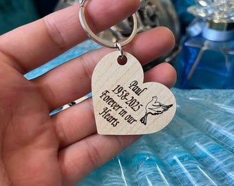 Gepersonaliseerde herdenkingssleutelhanger begrafenis gunst aangepaste houten hart sleutelhanger in liefdevolle herinnering cadeau begrafenis aandenken Bulk