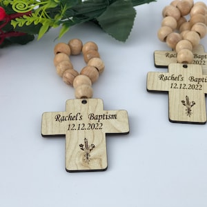 Christening favors, First communion ,confirmation,baptism personalized cross and rosaries, favors for guests in bulk