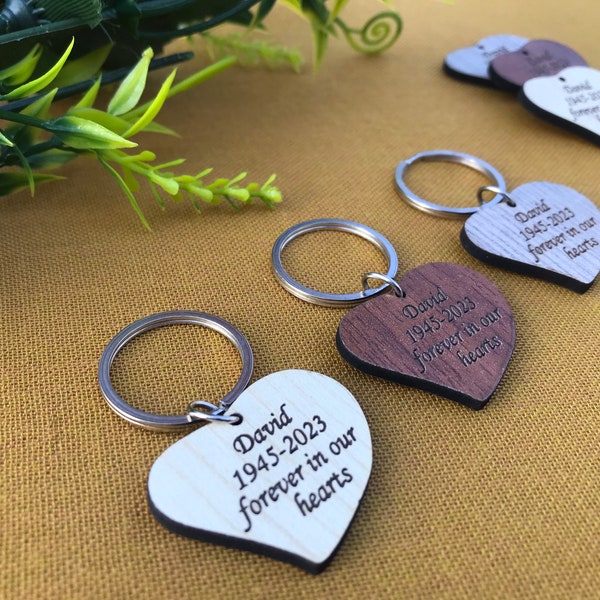 Celebration of life ,funeral favors for guests personalized heart keychain,bulk memorial favor,in loving memory favors forever in our hearts
